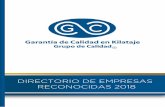 DIRECTORIO DE EMPRESAS RECONOCIDAS 2018 · empresas reconocidas en oro dir: repÚblica 50 local 506 col. san juan de dios c.p. 44360 guadalajara, jalisco. tel: (01 33) 3673-9300 no.