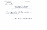 Proyecto Educativo - ies caepionis DE CENTRO 2014-2015... · PROYECTO EDUCATIVO IES CAEPIONIS 1 ... Coordinación y concreción de los contenidos curriculares, ... Es un documento