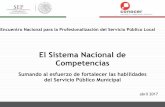 El Sistema Nacional de Competencias - gob.mx · El Sistema Nacional de Competencias Sumando al esfuerzo de fortalecer las habilidades del Servicio Público Municipal abril 2017 ...