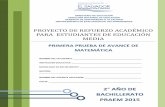 PROYECTO DE REFUERZO ACADÉMICO PARA … · 3 Ministerio de Educación Dirección Nacional de Educación PRAEM 2015 Primera prueba de avance de Matemática - Segundo Año de Bachillerato