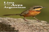 Lista de las Aves Argentinasavesargentinas.org.ar/sites/default/files/Lista de las aves... · promoción de la observación de aves en la Argentina. La presente Lista de las aves
