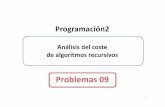 Análisis del coste de algoritmos recursivos - …webdiis.unizar.es/asignaturas/PROG2/doc/grupo_412/transparencias/... · Solución de la recurrencia en función de n: t(n) = c 1.log