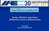 Sector eléctrico argentino: Situación actual y proyeccionesweb.iae.org.ar/wp-content/uploads/2013/08/Argentina-Energética... · SOLAR EOLICA TOTAL TÉRMICO: 60,7 % Fuente: CAMMESA