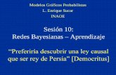 Sesión 10: Redes Bayesianas Aprendizaje - …esucar/Clases-mgp/pgm-11-rbapr-2010.pdf · Sesión 10: Redes Bayesianas –Aprendizaje “Preferiría descubrir una ley causal que ser