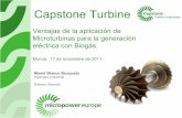 Capstone Turbine - ESAMUR · Características principales de las microturbinas Capstone ... La producción eléctrica es neta a la salida del ... Explicar cogeneración en el sector
