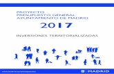Proyecto Presupuesto 2017 Inversiones Territorializadas · adecuaciÓn sala de proyecciones 413.000 ... 2017/007140 locales pÚblicos para estudio y lectura en arganzuela. adaptaciÓn