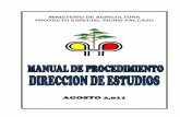 MINISTERIO DE AGRICULTURA PROYECTO … · El presente Manual se constituirá en parte del Manual de Procedimientos (MAPRO) del Proyecto Especial Pichis Palcazú, será aprobado por