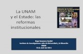 La UNAM y el Estado: las reformas institucionales · Neoliberalismo económico, el regreso del sistema político: (la reforma educativa, energética y hacendaria), los retos de la