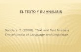 El Texto y su análisis - clasesluisalarcon.weebly.comclasesluisalarcon.weebly.com/.../presentacin_texto_y_su_anlisis.pdf · sus partes constituyentes y el estudio de cada una de