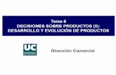 Tema6 decisiones productos - ocw.unican.es · TEMA 6: DECISIONES SOBRE PRODUCTOS (II): DESARROLLO Y EVOLUCIÓN DE PRODUCTOS 1. Tipos de nuevos productos 2. Fases en la planificación