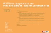 ISSN: 1135-3074 Revista Española de nutrición … Esp Nutr Comunitaria 2013_4.pdf · Paloma Soria (Madrid, España) Angela Sotelo (México DF, México) Delia Soto (Chile) Antonio