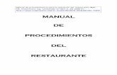 MANUAL DE PROCEDIMIENTOS DEL RESTAURANTEcursos.clavijero.edu.mx/.../documentos/MANUALPROCEDIMIENTO.pdf · Manual de procedimientos para la operación del restaurante MUN - ... 6.4
