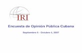 Encuesta de Opinión Pública Cubana - Homepage | IRI October 19 Survey of... · 2017-07-13 · En general, Usted cree que las cosas en Cuba están …? 33,7% 19,9% 19,9% 20% 25%