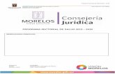 PROGRAMA SECTORIAL DE SALUD 2013 2018 …marcojuridico.morelos.gob.mx/.../pdf/PSALUD2013-18.pdf · Publicación 2014/08/06 Expidió Poder Ejecutivo del Estado de Morelos Periódico