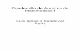 Cuadernillo de Apuntes de Matemáticas I Luis Ignacio ... · Cuadernillo de Apuntes de Matemáticas I . ... un producto de funciones y derivada de un cociente de funciones. ... razón