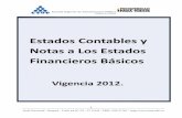 NOTAS A LOS ESTADOS FINANCIEROS - esap.edu.co · mediante los certificados expedidos por BUREAU VERITAS COLOMBIA números ... contable de 2012 en el SIIF NACIÓN II y estos se encuentran