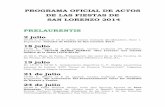 PROGRAMA OFICIAL DE ACTOS DE LAS FIESTAS DE · Coros y Danzas “Despertar el Ayer” Villanueva de Alcardete (Toledo), Asociación Pitabalet Ayora (Valencia), Agrupación Folclórica