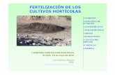 FERTILIZACIÓN DE LOS CULTIVOS HORTÍCOLAS - … · fertilizaciÓn de los cultivos hortÍcolas nutriciÓn estrategia de nutriciÓn analisis de agua analisis de suelo abonos extracciones