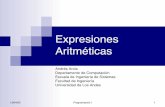 Expresiones Aritméticas - webdelprofesor.ula.ve · construyen mediante los operadores relacionales y lógicos. 13/04/05 Programación I 7 Operadores Aritméticos Operación Operador