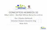 CONCEPTOS HEBREOS 32 - shalomhaverim.org hebreos 32 Bikur Baruj Bar... · • Se incluye en el Sidur del siglo IX de Rav Amram Gaon. Hay indicios de que se leía responsorialmente