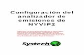 Configuración del analizador de emisiones de NYVIP2 Installation... · Configuración del analizador de emisiones de NYVIP2 . Importante: los pasos para la instalación se deben