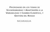 Prioridades en los temas de Vulnerabilidad y … · prioridades en los temas de vulnerabilidad y adaptaciÓn a la variabilidad y cambio climÁtico, y gestiÓn del riesgo nicaragua