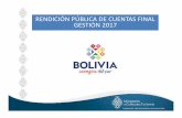 RENDICIÓN PÚBLICA DE CUENTAS FINAL … · CONOCE BOLIVIA 242.375 87% 0 0% 242.375 210.466 87% ... Plan Sectorial de Desarrollo Integral (PSDI) ... ROBORÉ r SANTA CRUZ