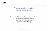 Programación Lógica - lcc.uma.esjmmb/declarativa/ApuntesPL2004/ProgLogicaI.pdf · Programación Declarativa 3 Origen de la Programación Lógica 9La lógica de predicados (L.P.)