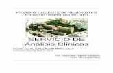 SERVICIO DE Análisis Clínicos · PROGRAMA DE LA ESPECIALIDAD DE ANALISIS CLINICOS 1.13. VALORACION 1.14. MEMORIA ANUAL DE ACTIVIDAD DESARROLLADA 1.15. ACTIVIDADES DOCENTES . Programa