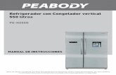Refrigerador con Congelador vertical 550 litros - Peabody · el fabricante, su agente de servicio o personas similarmente califica- ... dor puede ser ligeramente diferente al de este