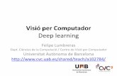 Visió per Computador - cvc.uab.es · Visió per Computador Deep learning Felipe Lumbreras Dept. Ciències de la Computació / Centre de Visió per Computador Universitat Autònoma