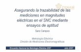 Asegurando la trazabilidad de las mediciones en … · mediciones en magnitudes eléctricas en el SNC mediante ensayos de aptitud Sara Campos Metrología Eléctrica ... • Informe