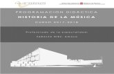 PROGRAMACIÓN DE HISTORIA DE LA MÚSICAconservatoriopablosarasate.educacion.navarra.es/doc/1718... · PROGRAMACIÓN DIDÁCTICA – CURSO 201HISTORIA DE LA MÚSICA 7-2018 Conservatorio