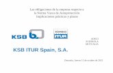 KSB ITUR Spain, S.A. - adegi.es · Grupo KSB, líder en el sector de bombas y válvulas en Europa y uno de los más importantes referentes a nivel mundial. 2003 ... de protección