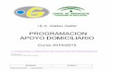 PROGRAMACION APOYO DOMICILIARIO - …iesgalileocordoba.es/wp-content/uploads/2015/11/... · El apoyo domiciliario se centra en las actuaciones de carácter doméstico. Por ello, el
