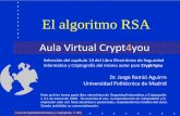 El algoritmo RSA - CriptoRed · para prácticas de laboratorio y nunca en sistemas reales. ... • En la operación de cifrado el subíndice d significa el uso de la clave privada