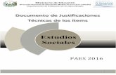 Documento de Justificaciones Técnicas de los ítems 2016/Justificaciones... · Documento de Justificaciones Técnicas de los ítems Estudios Sociales - PAES 2016 3 ÍTEM 1 Indicador