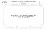 MANUAL DE PROCESOS DE LA SUBDIRECCIÓN DE …administrativo.uaaan.mx/calidadAcad/licenciatura/manual.pdf · 4.2.4 Cambio y Corrección de Calificaciones 16 ... 4.4.5 Concentración
