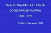 TALLER: ANÁLISIS DEL PLAN DE ... - …especiales.mop.gov.cl/.../2009/10/Taller-PCA-Pto-Montt-ago-19-2009.pdf · TALLER: ANÁLISIS DEL PLAN DE CONECTIVIDAD AUSTRAL 2010 - 2020 Pto.