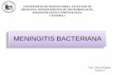 Meningitis bacteriana - fmed.uba.ar · Meningitis bacteriana: Patogenia • Atravesando las células por transcitosis. • Rompiendo y pasando a través de las uniones estrechas.