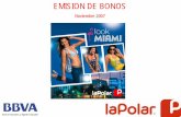 EMISION DE BONOS - La Polar | Tu Tienda Virtual ... · Emisión bonos reajustables al portador La Polar Serie A (BLAPO-A) Serie B (BLAPO-B) Monto máximo de la emisión UF 2.000.000