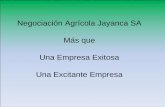 Negociación Agrícola Jayanca SA Más que Una Empresa ... · Una Excitante Empresa. Los Excitantes Inicios de Negociación Agrícola Jayanca S.A. Antes de la Subasta La ... S.A.