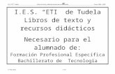 Libros de texto y recursos didácticos - CIP ETI · Web viewSeguridad en el montaje y mantenimiento de equipos e instalaciones SEGURIDAD EN ..... Autor: J.L. Santos Durán Editorial