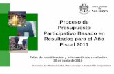 Proceso de Presupuesto Participativo Basado en … · Taller de Identificación y Priorización de ... 1.El proceso del Presupuesto Participativo de los ... declarados por el organismo