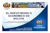 EL NUEVO MODELO ECON ÓMICO EN BOLIVIA · EL NUEVO MODELO ECON ÓMICO EN BOLIVIA ... • Industria, manufactura y artesanía ... interés individual con el vivir bien colectivo Función