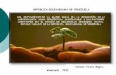 REPÚBLICA BOLIVARIANA DE VENEZUELA - rimisp.org · la tecnología en la química, la genética y la mecanización del agro, habría abarcado grandes espacios rurales, hasta ... Diapositiva