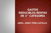 GASTOS DEDUCIBLES-RENTAS DE 3° CATEGORÍA€¦ · Se deduce por el Sistema del Percibido. Remuneraciones Vacacionales Renta de quinta categoría ... DEDUCCIÓN DE GASTOS CON BOLETAS