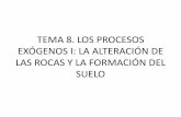 TEMA 8. LOS PROCESOS EXÓGENOS I: LA ALTERACIÓN DE …iesalfonsox.es/wp-content/uploads/2015/09/TEMA-8.-PROCESOS-EX... · - Rocas silicatadas se hidrolizan. 2. Ambiente hidrológico: