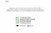 Bases de la Convocatoria 2018 de Ayudas para el … · Apoyar a las empresas del sector biosanitario para el desarrollo de proyectos empresariales para prepararlos para la captación