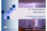 V. Corrientes eléctricas - laplace.us.eslaplace.us.es/campos/teoria/grupo1/T5/Leccion_V_4_g1.pdf · Conductores lineales: medios óhmicos. Campos Electromagnéticos (I. Telecomunicación)